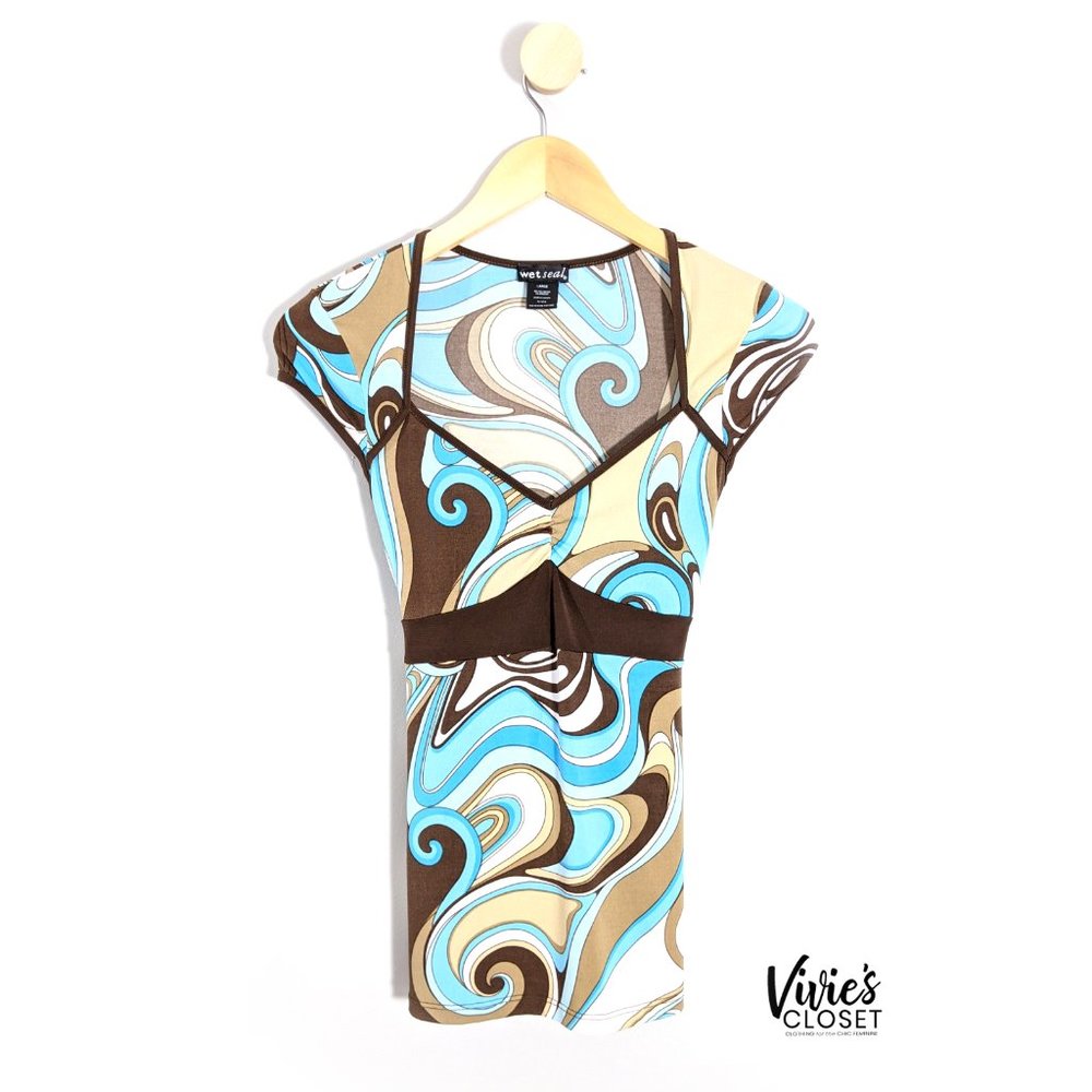 Wet Seal Swirl Tie Back Top Size Large